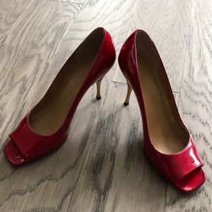 Stuart Weitzman red open toe shoes size 6.5